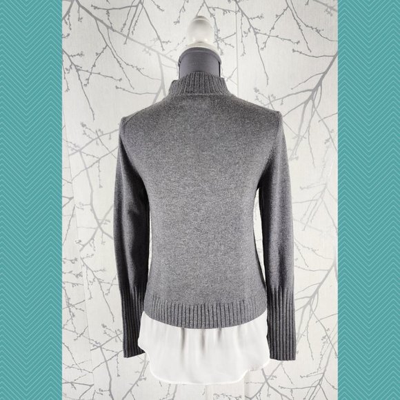 Saks Fifth Avenue Wool Blend Layered Mockneck Sweater - Picture 3 of 4